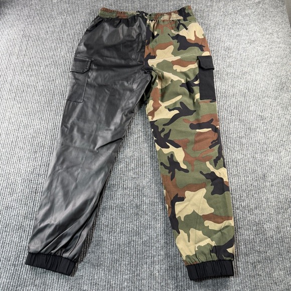 Like an Angel Cargo Jogger Pants Women XL Camo Black Faux Leather Excellent - Picture 4 of 8
